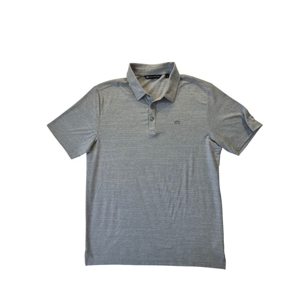 TravisMathew Polo Shirt Mens Large Gray Heather Golf Performance Short Sleeve
